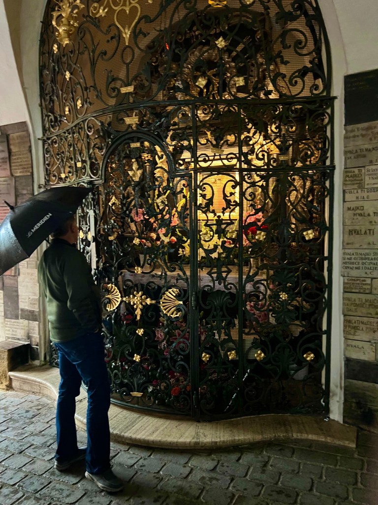 Patron Saint Our Lady of The Stone Gate in Old Town Zagreb, Croatia.