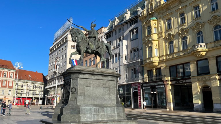 Josip Jelačić Statue in Zagreb.